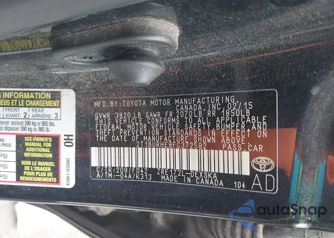 2015 Toyota Corolla S Plus из США, поврежденный, VIN 2T1BURHE9FC372582